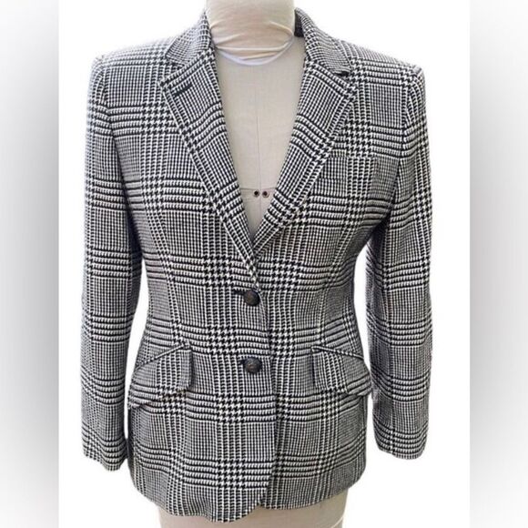 Lauren by Ralph Lauren Houndstooth 2-Button Blazer 8P Academic, School Girl - Picture 2 of 12
